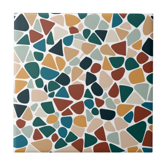 Padrão contínuo de seixos em mosaico de terrazzo t (Frente)
