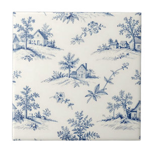 Padrão contínuo de Toile de Jouy Campestre