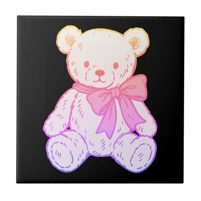 Padrão contínuo de urso de pelúcia fofo e assustad (Frente)
