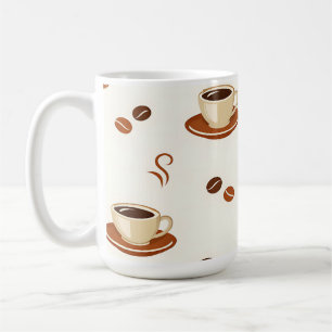 Padrão contínuo de xícaras de café aconchegantes