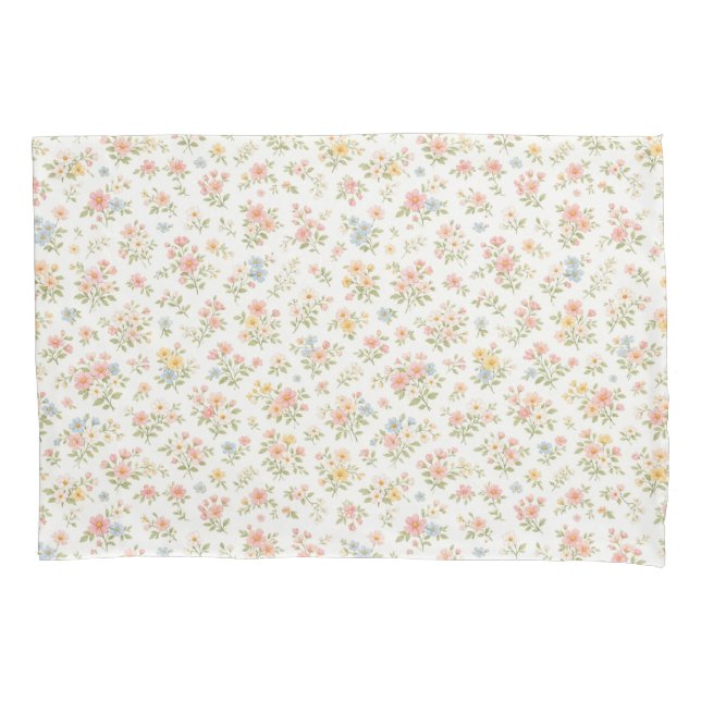 Padrão contínuo floral delicado e fofo (Frente-Esquerda)