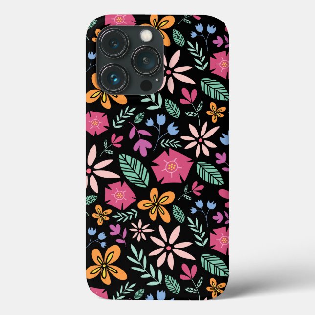 Padrão contínuo floral e glamoroso natural (Verso)