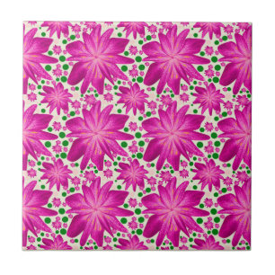 Padrão contínuo floral rosa quente