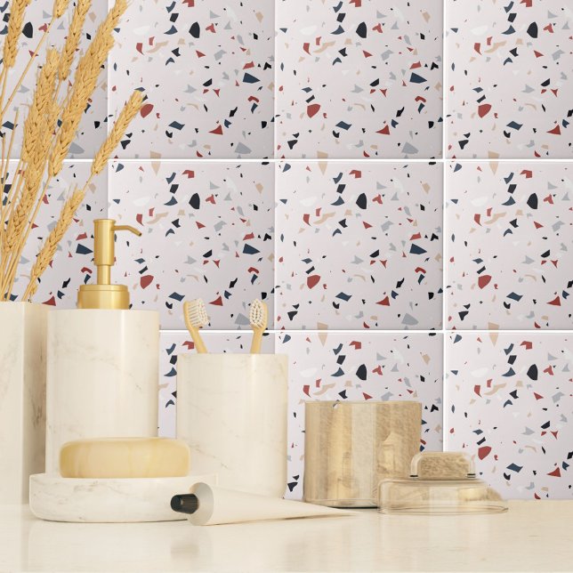 Padrão contínuo moderno de terrazzo italiano abstr (In situ Bathroom)