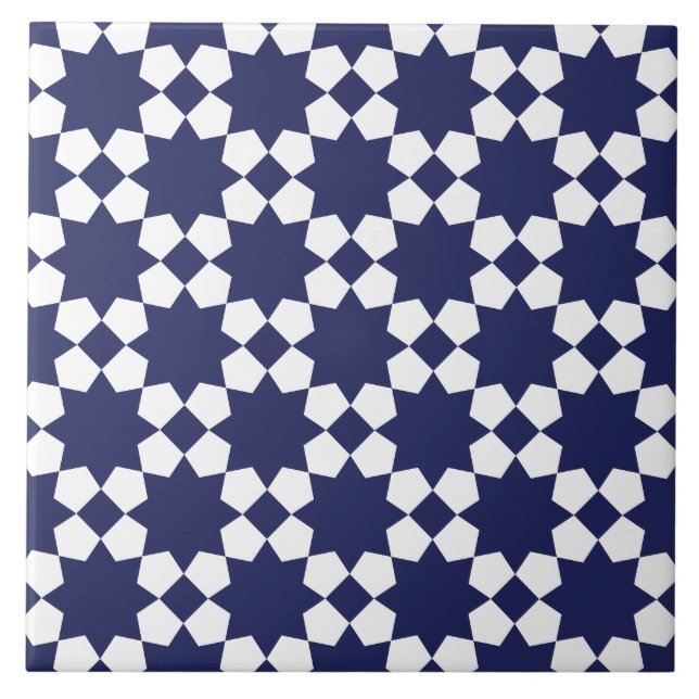 Padrão contínuo vetorial azul e branco (Frente)