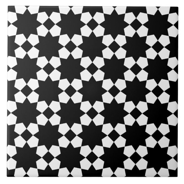Padrão contínuo vetorial preto e branco (Frente)