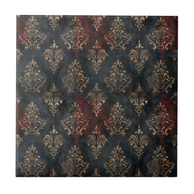 Padrão Damasco Ouro Persa Noir (2) (Frente)