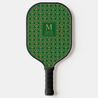 Padrão Damask Seamless Verde Esmeralda e Dourado