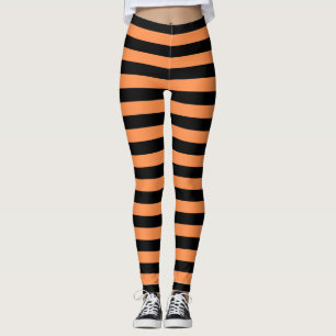 Padrão das linhas laranja e branca, Leggings do Ti