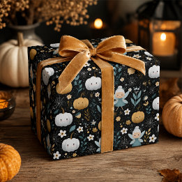 Padrão de Abóbora de Fada de Halloween Fofo
