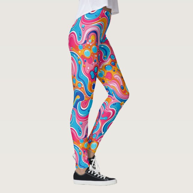 Padrão de abstrato 1194 em arte fluida - Leggings (Direita)