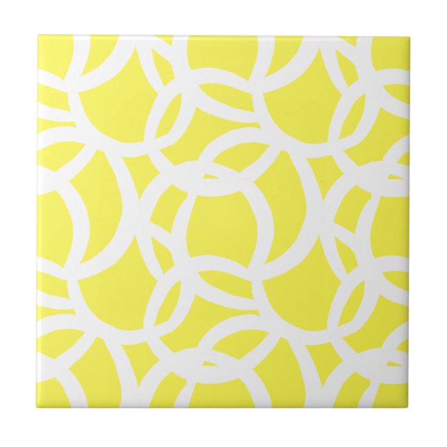Padrão de Abstrato amarelo-limão moderno e branco (Frente)