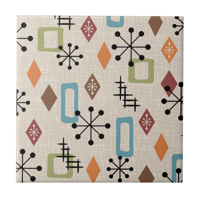 Padrão de Abstrato Atômica Moderno do Meio século  (Frente)