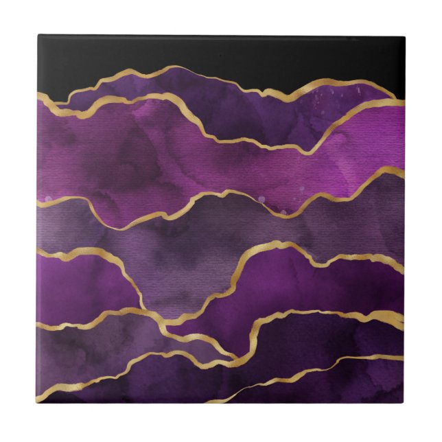 Padrão de Abstrato de Aquarela Roxo Elegante (Frente)