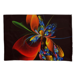 Padrão de Abstrato de Arte Floral Azul Laranja Mod