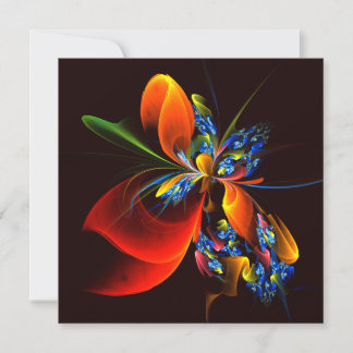 Padrão de Abstrato de Arte Floral Azul Laranja Mod