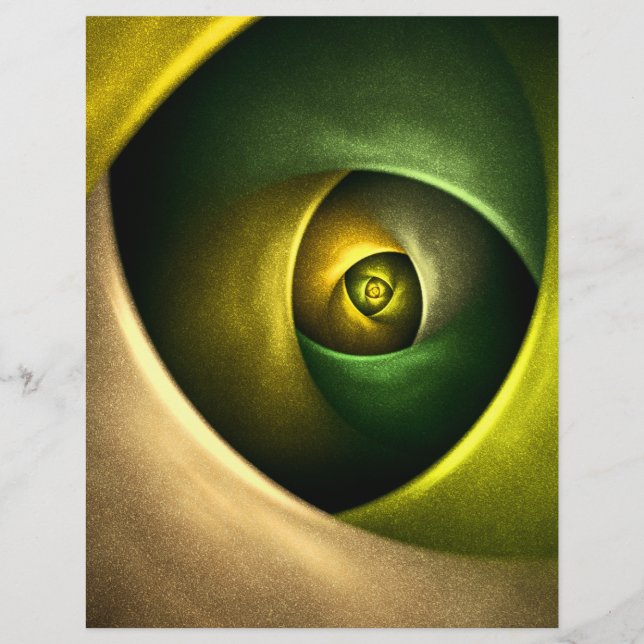 Padrão de Abstrato de Arte Floral Moderna Verde #2 (Frente)