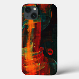 Padrão de Abstrato de Arte Moderno Vermelho Azul-L