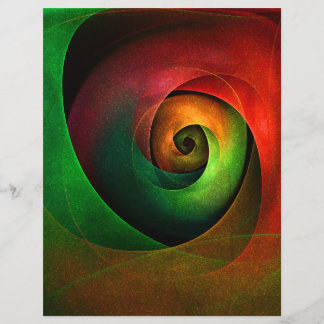 Padrão de Abstrato de Arte Vermelha Verde Floral M