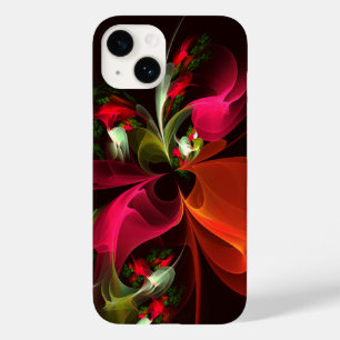 Padrão de Abstrato de Arte Vermelha Verde Floral M
