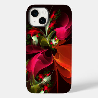 Padrão de Abstrato de Arte Vermelha Verde Floral M