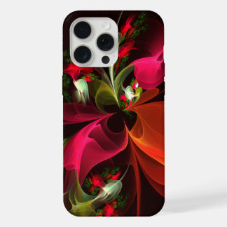 Padrão de Abstrato de Arte Vermelha Verde Floral M