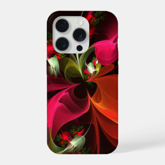 Padrão de Abstrato de Arte Vermelha Verde Floral M