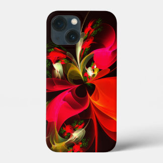 Padrão de Abstrato de Arte Vermelha Verde Floral M