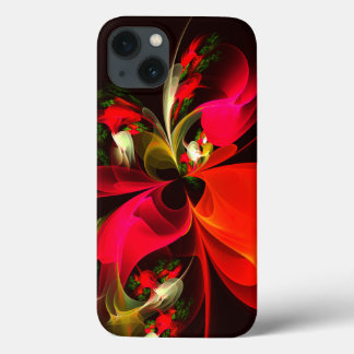 Padrão de Abstrato de Arte Vermelha Verde Floral M