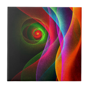 Padrão de Abstrato de Arte Vermelho Verde Laranja