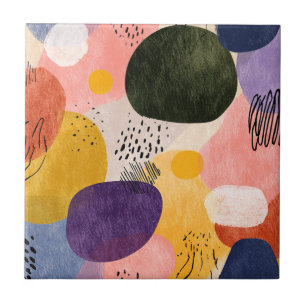 Padrão de Abstrato de Boho Vibrante Formas Orgân