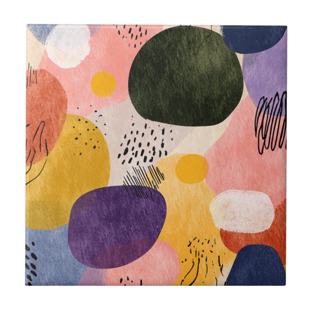Padrão de Abstrato de Boho Vibrante | Formas Orgân (Frente)