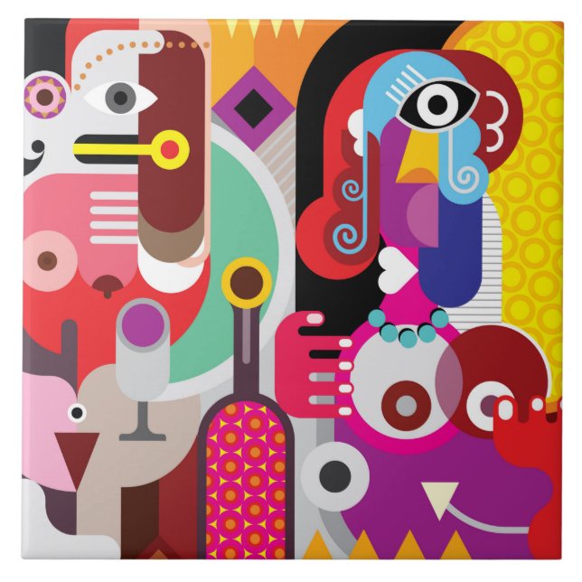 Padrão de abstrato de cor vibrante (Frente)