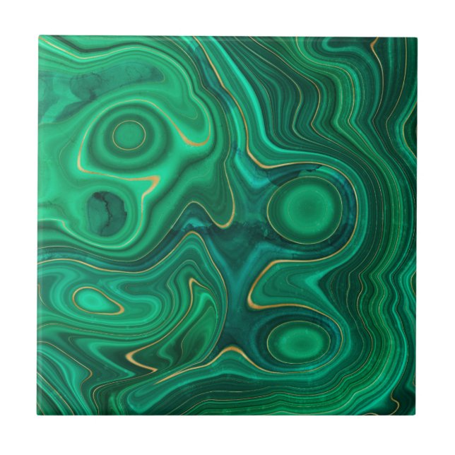 Padrão de Abstrato de Luxo Glam Green (Frente)