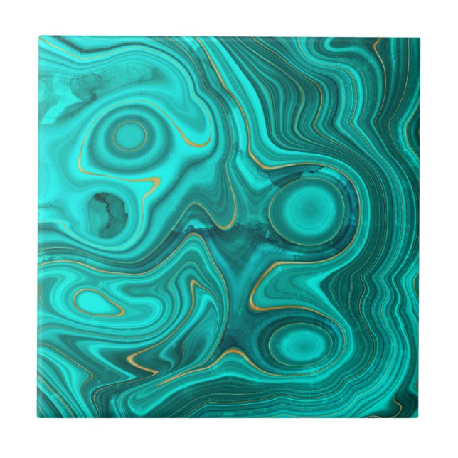Padrão de Abstrato de Luxo Glam Turquoise (Frente)