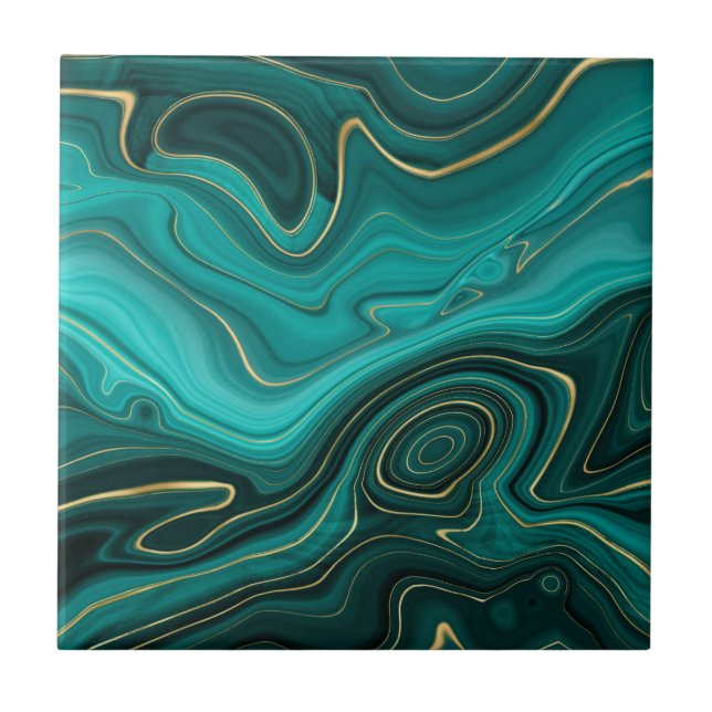Padrão de Abstrato de luxo Glam Turquoise (Frente)