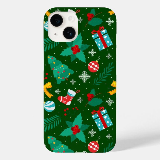 Padrão de Abstrato de Natal Verde (Verso)
