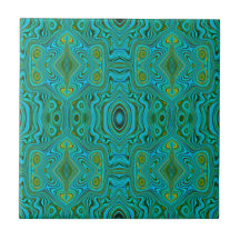 Padrão de Abstrato do Trippy Retro Turquoise Chart