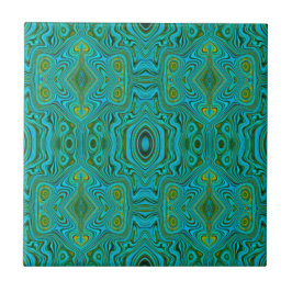 Padrão de Abstrato do Trippy Retro Turquoise Chart