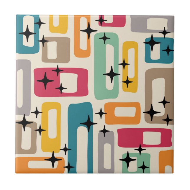 Padrão de Abstrato Moderno do Meio século Retroati (Frente)