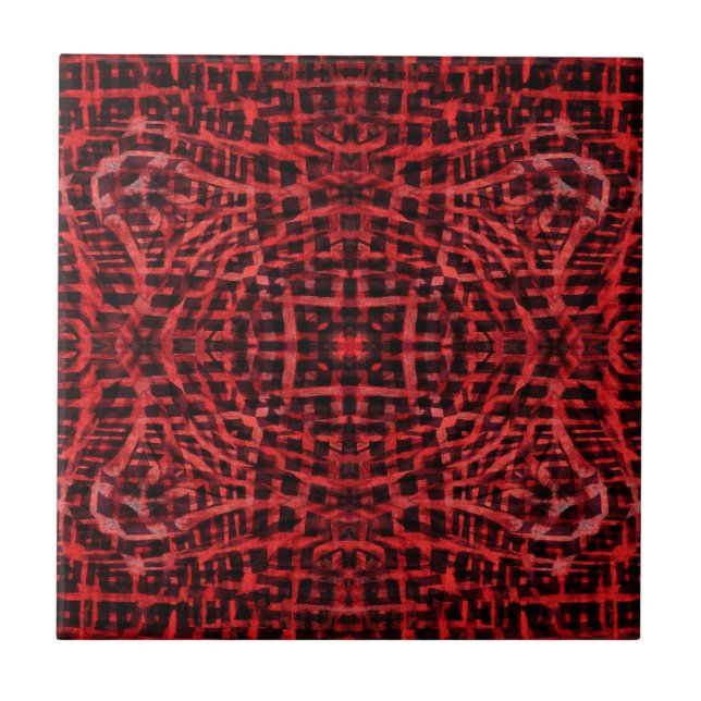 Padrão de abstrato preto e vermelho (Frente)
