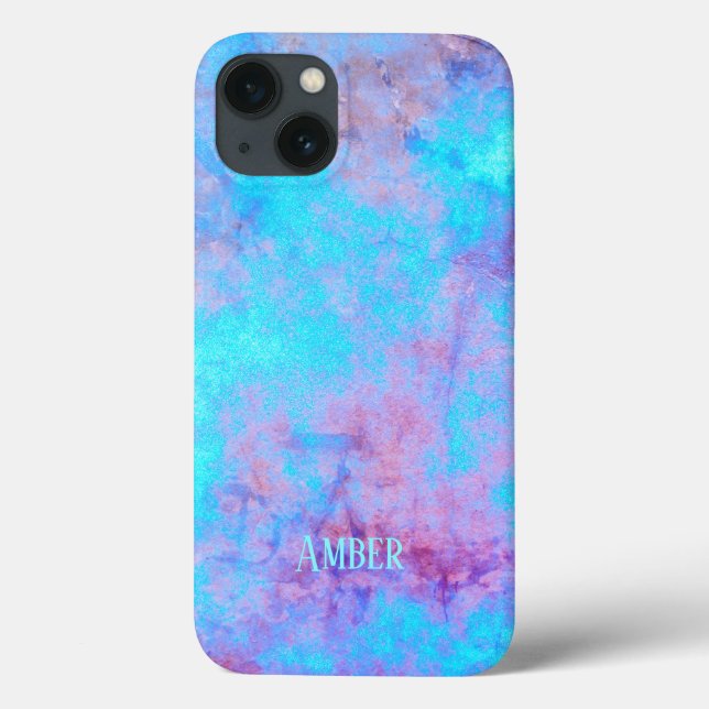 Padrão de Abstrato púrpura azul rosa personalizado (Verso)
