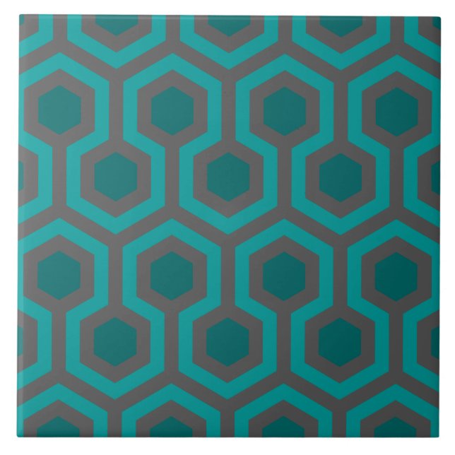 Padrão de Abstrato verde de turquesa verde retrô d (Frente)