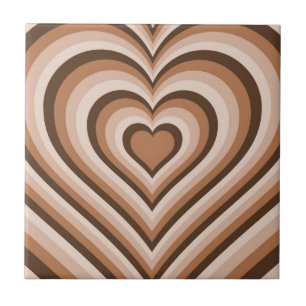 Padrão de Amor Cardíaco Hipnótico Trippy Brown