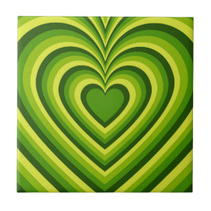 Padrão de Amor do Coração Hipnótico Amarelo Verde