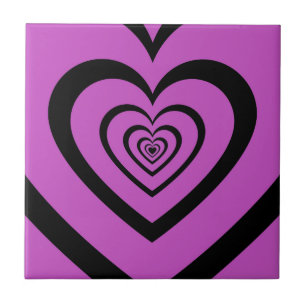 Padrão de Amor do Coração Hipnótico Roxo Negro