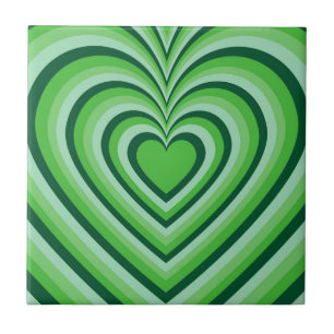Padrão de Amor do Coração Hipnótico Verde