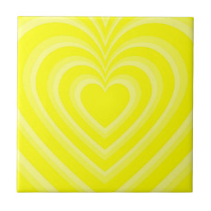 Padrão de Amor do Coração Hiponético Neon Yellow