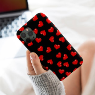 Padrão de amor do coração na moda vermelho em pret