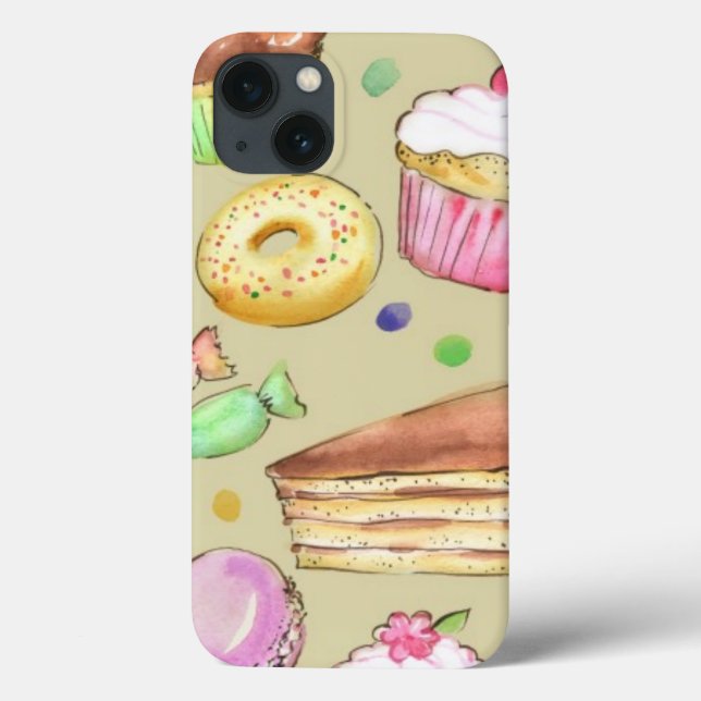 Padrão de aquarela com doces (Verso)